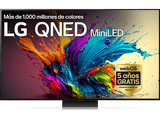 TV QNED 75 - LG 75QNED91T6A, UHD 4K, Procesador Inteligente 4K α8, Smart TV, DVB-T2 (H.265), Negro Dark Meteor Titan