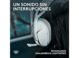 Auriculares gaming - Logitech G G321, Lightspeed-Bluetooth, Micrófono 16 kHz con varilla abatible, 20hs batería, PC, PS4-PS5, Nintendo Switch, Blanco