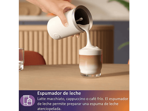 Espumador de leche - Philips Baristina BAR311/00, 120 ml, Espuma Caliente y Fría, Animal y Vegetal, Compatible Baristina, Blanco, 3 Años Garantía
