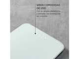 Báscula de baño - Rowenta Classic BS1901 , 180 kg, Pantalla invisible con iluminación LED, Diseño plano, Apagado automático, Cristal templado, Blanca