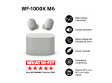 Auriculares True Wireless - Sony WF1000XM6, Cancelación de ruido (ANC), Hi-Res, Bluetooth, Llamadas nítidas, 24 horas, IPX4, iOS/Android, Plata