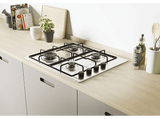 Encimera - Candy Idea CHW6LBX, Gas, 4 quemadores, Válvula seguridad Sicurflame, 60cm, Mandos independientes, Inox