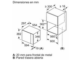 Microondas integrable - Balay 3CP5002B3, 800 kW, 5 niveles, 20 l, Cristal Negro