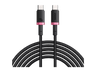 Cable USB - Baseus Dura, Tipo-C a Tipo-C, 100 cm, 240W, Carga rápida, Ultrarresitente, Negro y Rojo