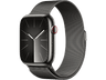 Apple Watch Series 9 (2023), GPS+CELL, 45 mm, Gesto de doble toque, Caja de acero inoxidable grafito, Correa Milanese Loop grafito