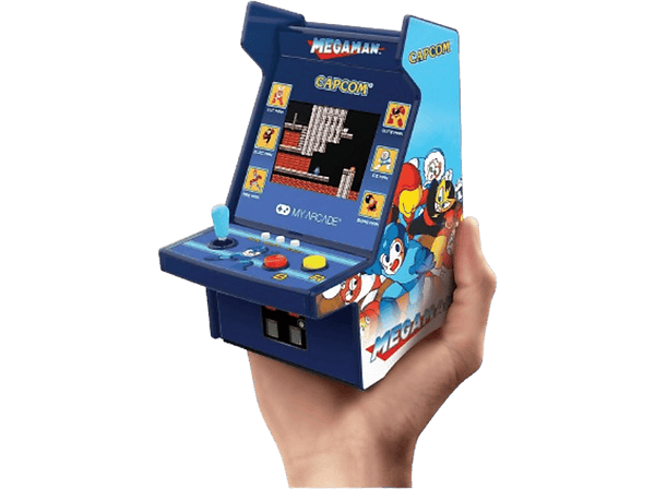 Consola retro - My Arcade Micro Player Megaman, Pantalla color 2.75",  Altavoz incorporado, Azul