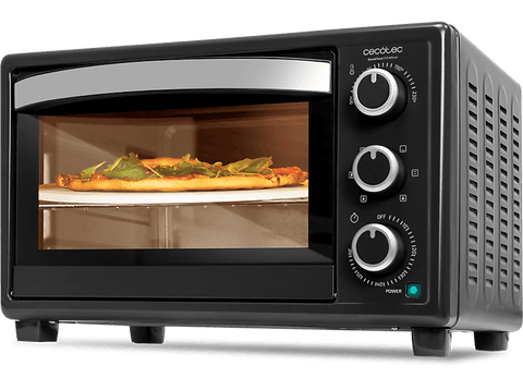 Mini horno - Cecotec Bake&Toast 2600 Black 4Pizza, 1500 W, 26 l, 230°C, Temporizador, 6 modos, Piedra especial pizza, Black