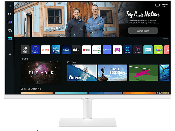 Monitor - Samsung Smart Monitor M5 LS27BM501EUXEN, 27" FHD, 4 ms, 60 Hz, Bluetooth 4.2. 1x HDMI 1.4. 1x HDMI 2 EA. 2x USB-A, Blanco