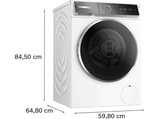 Lavadora carga frontal - Bosch WGB254A1ES, Serie 8, 10 kg, 1400 RPM, 20 programas, Autodosificación I-DOS, Home Connect, Blanco