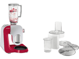 Robot amasador - Bosch MUM58720, 1000W de potencia, múltiples accesorios, rojo