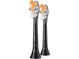 Recambio para cepillo dental - Philips Sonicare Premium All-in-One HX9092/88, 2 Cabezales de recambio, Control antiplaca, A3 Soft, Negro