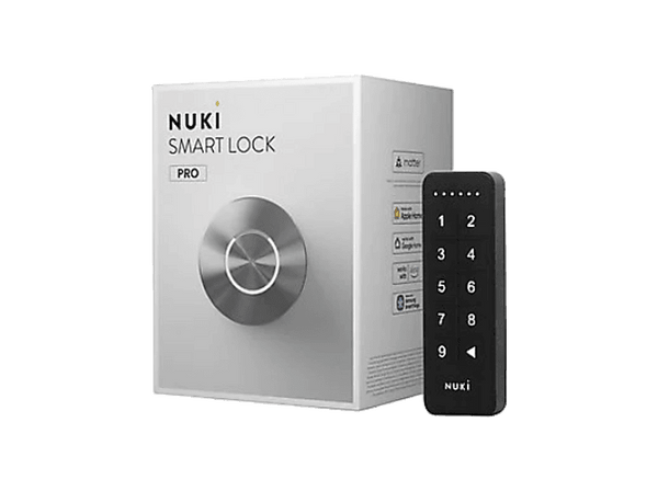 Cerradura electrónica - Nuki Smart Lock Pro + Keypad, Conectividad Wifi y Bluetooth, Batería integrada, Hasta 6 meses autonomía, Plata/Negro