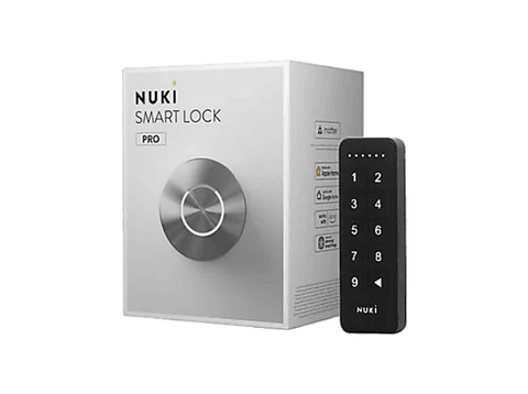 Cerradura electrónica - Nuki Smart Lock Pro + Keypad, Conectividad Wifi y Bluetooth, Batería integrada, Hasta 6 meses autonomía, Plata/Negro
