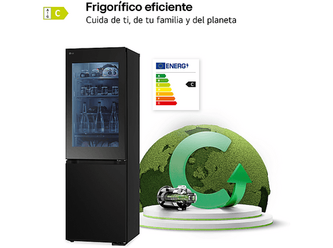 Frigorífico combi - LG GBG5160CEV, No Frost, 186 cm, 352 l, DoorCooling+™, Instaview™, ThinQ™, Acero negro grafito