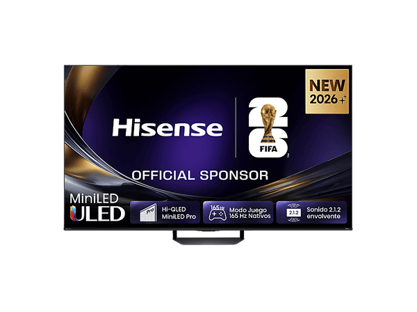 TV Mini LED 65" - Hisense 65U7S PRO, HDR 4K, Quad Core/MT9655, 165 Hz Nativos, Hi-View AI Engine Pro, Tuned By Devialet, Negro