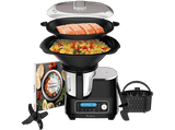 Robot de cocina - Moulinex ClickChef HF4SPR30, 5 programas, 32 funciones, 13 vel., 7 accesorios, Libro recetas