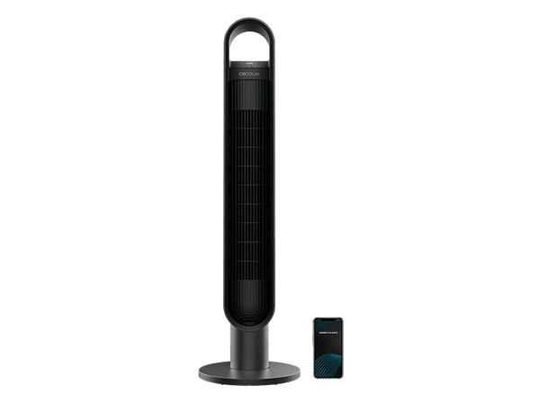 Ventilador de torre - Cecotec EnergySilence 9190 SkyLine Ionic Connected, 60W, Torre 40", Wi-Fi, Ionizador, 4 velocidades, 3 modos, 12h, Negro