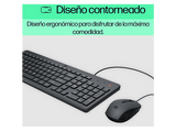 Pack Teclado + Ratón - HP HP150, USB-A, Indicadores LED, Recorrido de teclas de perfil bajo, Negro