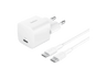 Cargador de pared - Belkin BoostCharge Cargador de pared USB-C de 25 W + cable USB-C a USB-C, Universal, Blanco