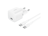 Cargador de pared - Belkin BoostCharge Cargador de pared USB-C de 25 W + cable USB-C a USB-C, Universal, Blanco