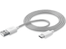 Cable USB - CellularLine USBDATATYCSMART, 1 m, USB A, USB C, Blanco