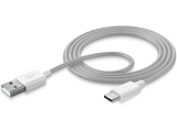 Cable USB - CellularLine USBDATATYCSMART, 1 m, USB A, USB C, Blanco