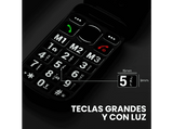 Móvil - SPC Harmony 2, 4G, Para mayores, Teclas grandes, Botón SOS, Compatible audífonos, Volumen 104dB, Radio FM, Linterna, Base de carga, Negro
