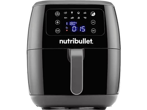 Freidora de aire - Nutribullet XXL Digital Air Fryer NBA071B, Doble resistencia, 1800 W, 7 l, 8 modos cocción, Convección vortex 360, Negro