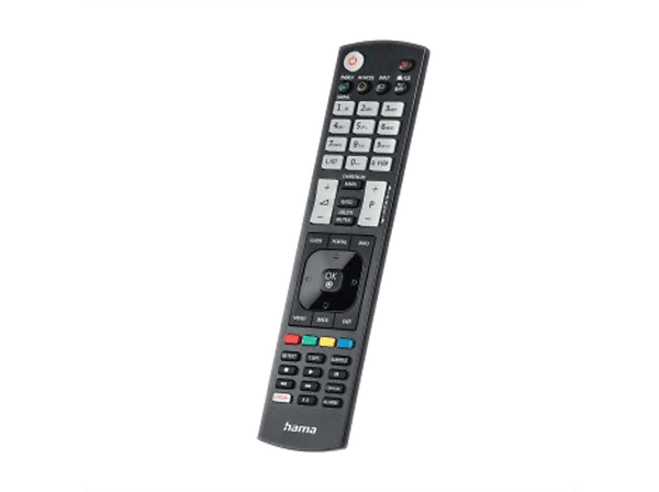 Mando a distancia - Hama 00221061, Compatible con LG, 52 botones, Funciona con pilas AAA, Negro