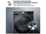 Lavadora carga frontal - LG F0P3CYV2E, 20 kg, 1000 rpm, 14 programas, AI Direct Drive™, TurboWash™360˚, Acero negro