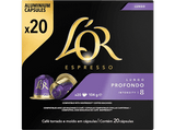 Cápsulas monodosis - L'Or Lungo Profondo, Intenso - Especiado, 20 cápsulas, Intensidad 8, Compatible con Nespresso