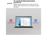 Portátil - LG Gram Pro 16Z90U-K.AUB8BN Copilot+ PC, 16 WQXGA+, Intel® Core™ Ultra X7 358H 50 TOPS, 32GB RAM, 1 TB SSD, Windows 11 Home, Sin cargador