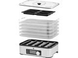 Deshidratador de alimentos - WMF KITCHENminis Snack to go, 250W, Ajuste de temperatura, 5 Estantes,Temporadizador programable, LCD, Acero Inox.