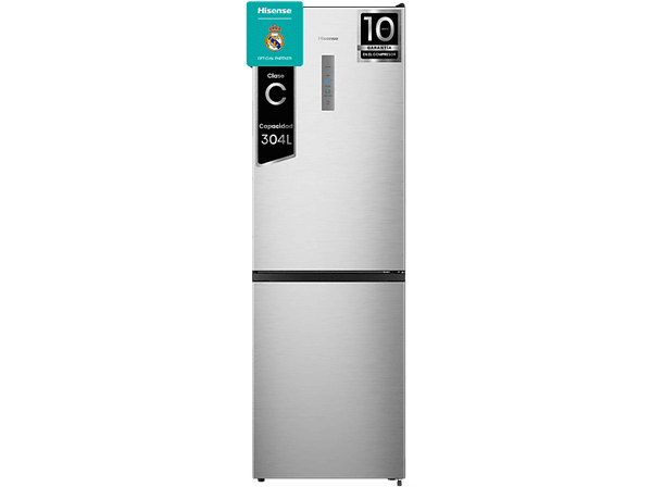 Frigorífico combi - Hisense RB390N4BCC, No Frost, 186 cm, 304 l, Micro Vents Cooling, Motor Inverter, Inox