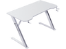 Mesa gaming - Newskill Belenor Ivory, Soporta hasta 200 kg, Forma Z reforzada, Portavasos, Cajón cables, Blanco