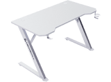 Mesa gaming - Newskill Belenor Ivory, Soporta hasta 200 kg, Forma Z reforzada, Portavasos, Cajón cables, Blanco