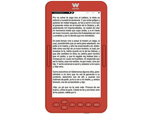 eBook - Woxter Scriba 195 S, 4.7", 4 GB, 950x540, 16 Niveles de Gris, Micro-USB, Rojo