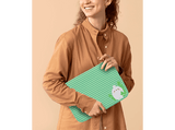 Funda portátil - Wondee MOLAP003, Compatible con PC hasta 12, Resistente, Cierre con Cremallera, Verde