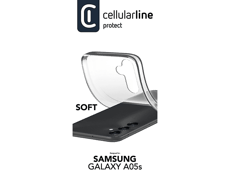 Funda - CellularLine SOFTGALA05ST, Para Samsung Galaxy A05S, Goma blanda, Trasera, Transparente