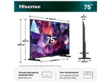 TV QLED 75 - Hisense 75E7S PRO, QLED 4K, 144Hz Nativos, Smooth Motion IA, HDR10+Gaming, Negro