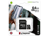 Tarjeta Micro SD - Kingston SDCS2/64GB, 64 GB, Velocidad hasta 100 MB/s, Clase 10, Adaptador SD, Negro