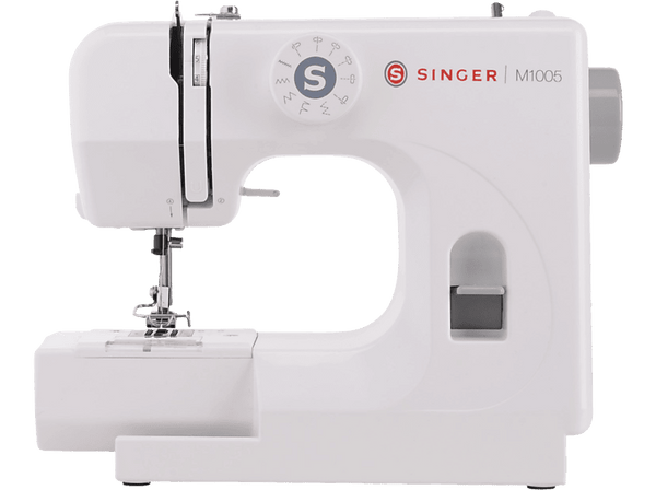 Máquina de coser - Singer M1005, Hasta 4 mm, Ancho de Zig-Zag, Luz LED Stay Bright™, Blanco
