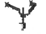 Soporte monitor- Hama Holder, De 13 a 32, Con 2 Brazos, VESA, Inclinación +45°/-45°, Giro 180°, Hasta 12kg, Altura ajustable, Negro