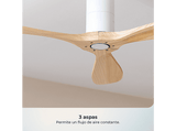 Ventilador de techo - Cecotec EnergySilence 5400 Classic, Motor DC 40 W, Mando, 6 velocidades, Temporizador 8h, 3 aspas, Blanco y madera clara