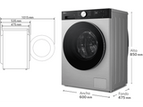 Lavadora carga frontal - LG F2X50S8TSC, 8 kg, 1200 rpm, 12 programas, Fondo reducido, Inox