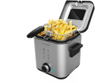 Freidora - Cecotec CleanFry Advance 1500, Filtro OilClean, Tapa con ventana, Cubeta extraíble, Antiadherente, Apto lavavajillas, Inox