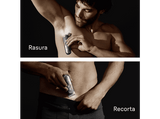 Afeitadora corporal - Braun BodyGroomer Series 7 BG7550, +4 cabezales y peines de rasurado y 2 accesorios, Afeita Y Recorta, Wet&Dry, Gris