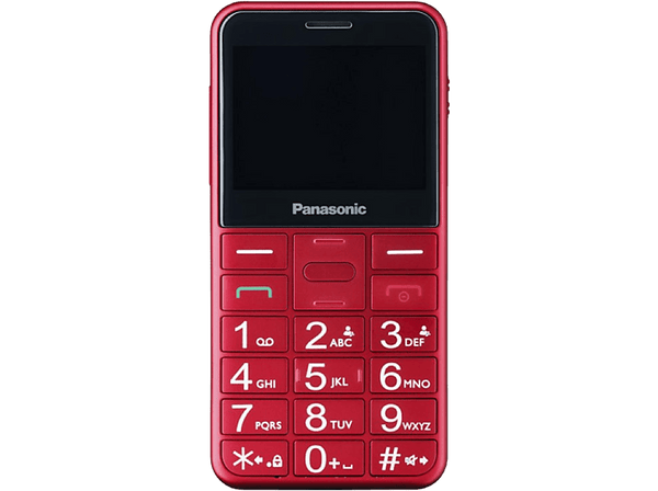 Teléfono - Panasonic KX-TU155, Con Botones Físicos, 2.4", TFT LCD, Bluetooth, Linterna LED, Rojo