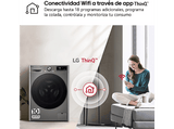Lavadora secadora - LG F4DR7009AGS, Serie 700, 9 kg/6 kg, 1400 rpm, 14 programas, Inox antihuellas