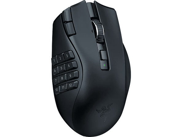 Ratón gaming - Razer Naga V2 Hyperspeed, Inalámbrico, 30000 DPI, 21 controles programables, Hasta 250 h, Negro